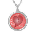 Red heart and message of love text