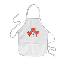 Red Heart Balloons. Apron