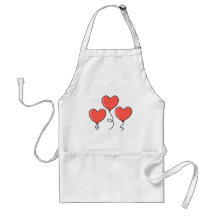 Red Heart Balloons. Apron