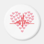 red heart beat retro refrigerator magnets