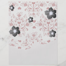 red heart damask on white valentine love personalized flyer