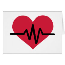 Red heart frequency love greeting cards