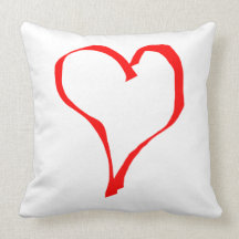 Red Heart on White. Pillow