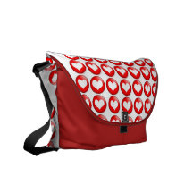 Red Heart Pattern  Messenger Bag