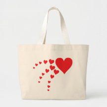 red heart rainbow bag