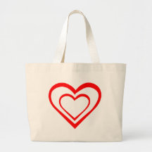 Red Heart Within a Heart Tote Bag