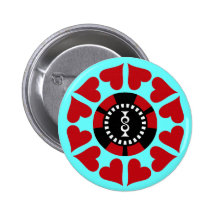 RED HEARTS AND POKER CHIP BUTTON