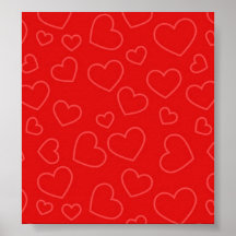 Red Hearts Background Print