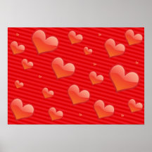 Red hearts poster