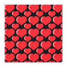 Red Hearts Wall Canvas Canvas Prints