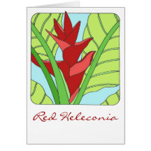 Red Heleconia Card