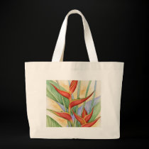 Red Heliconia Tropical Flowers Painting - Multi bags