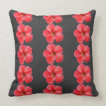 Red Hibiscus Flowers Pillow pillows