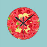 Red Hibiscus Flowers wall clocks