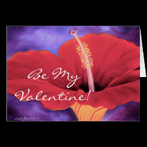 Red Hibiscus I Love You Valentine ... - Customised cards