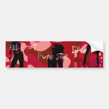 Red Hot Punk Star Diva Bumper Sticker