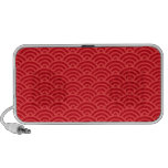 Red Japaneese abstract wave pattern speakers