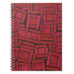 Red jazz pattern spiral note book