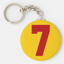 Red Jersey Number 7 Key Chain