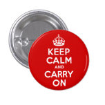 Red Keep Calm and Carry On Buttons