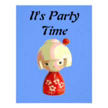 Red Kokeshi Invites