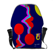 Red lips and fresh bold coloured abstract design messenger bags