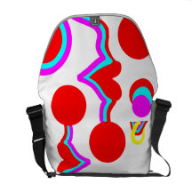 Red lips and fresh bold coloured abstract design courier bag