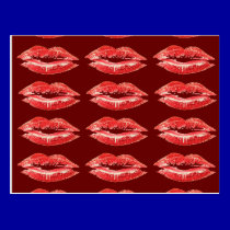 Red Lips Kiss Lipstick postcards