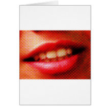 Red lips pop art style cards