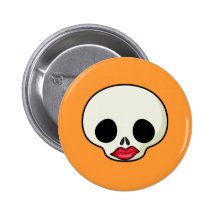 Red Lips Skull Buttons