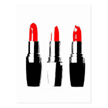 Red Lipstick Tubes Postcards