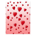 Red Love Hearts. Pattern. Postcards