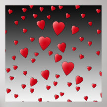 Red Love Hearts. Pattern. Print