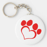 RED LOVE PAW PRINT ANIMALS CAUSES PETS CARING MOTI KEY CHAIN