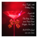 Red Martini Womans Any Number Birthday Party Personalised Invitations