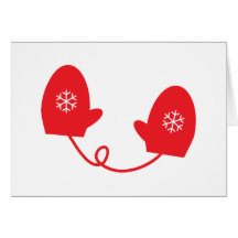 Red Mittens Greeting Cards