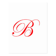 Red Monogram B Post Cards
