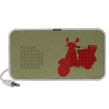 Red Motor Bike Doodle iPhone Speakers