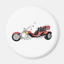 red motorcycle trike refrigerator magnet