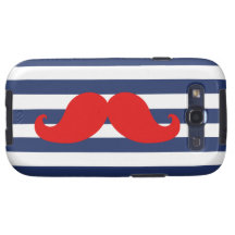 Red Moustache and Navy Blue Stripes