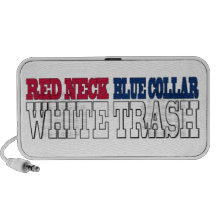 Red Neck Blue Collar White Trash Text Laptop Speakers