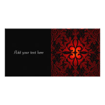 Red Orange Black Modern Geometric Design Photo Card Template