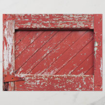 Red Painted Wooden Barn Door Flyer Design