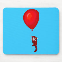 Red Panda Balloon Flight Mousepad