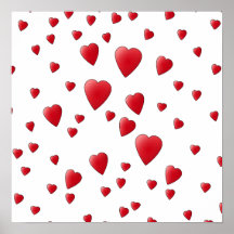 Red Pattern of Love Hearts. Poster