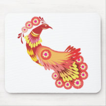 Red Peacock Mouse Pads