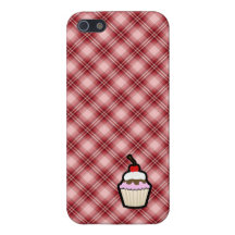 Red Plaid Cupcake iPhone 5 Cases