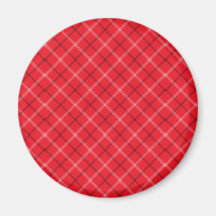 Red Plaid Refrigerator Magnet