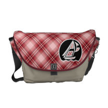 Red Plaid Sailing Messenger Bag