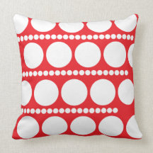 Red Polka dot Throw Pillow